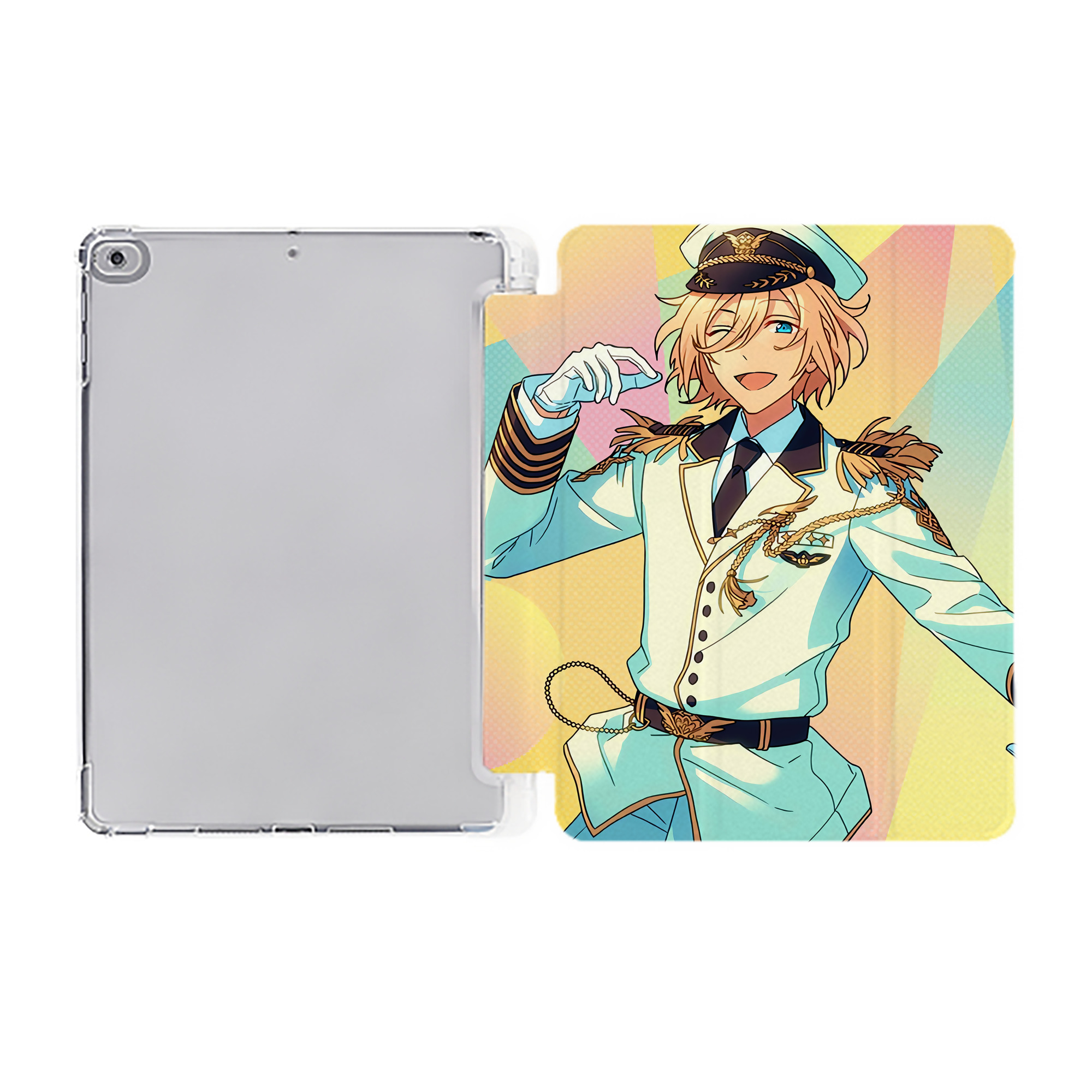 （画像用） あんさんぶるスターズ! Ensemble Stars IPad ケース ペン収納付き 三つ折りスタンド PUレザー×シリコン 対応機種9.5/10.5/10.9インチ
